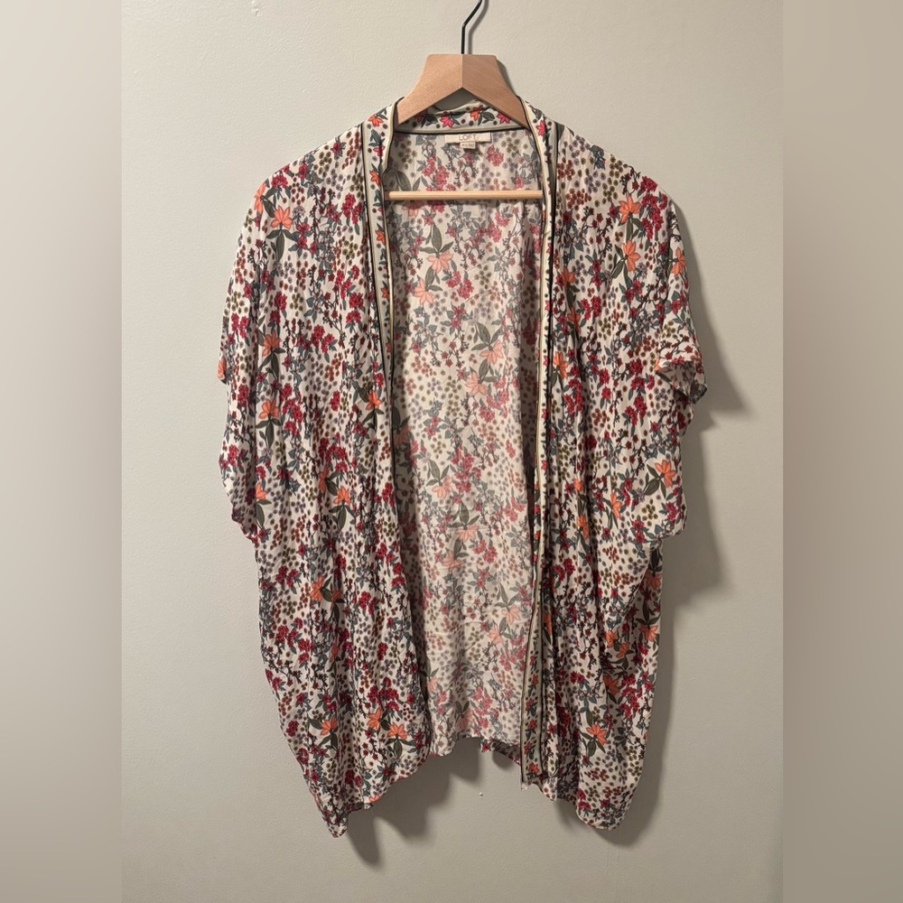 LOFT Multicolor Floral Kimono XS